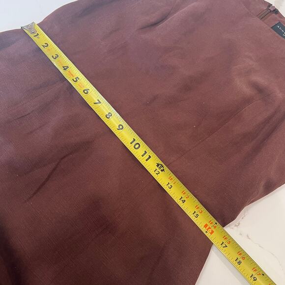 Vtg August Silk Linen Silk Blend Knee Length Sleeveless Dress Brown 12 - Picture 6 of 9
